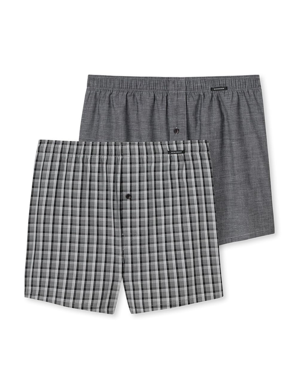 Schiesser Bóxer transpirable pack de 2 de hombre calzoncillos de algodón negro 4