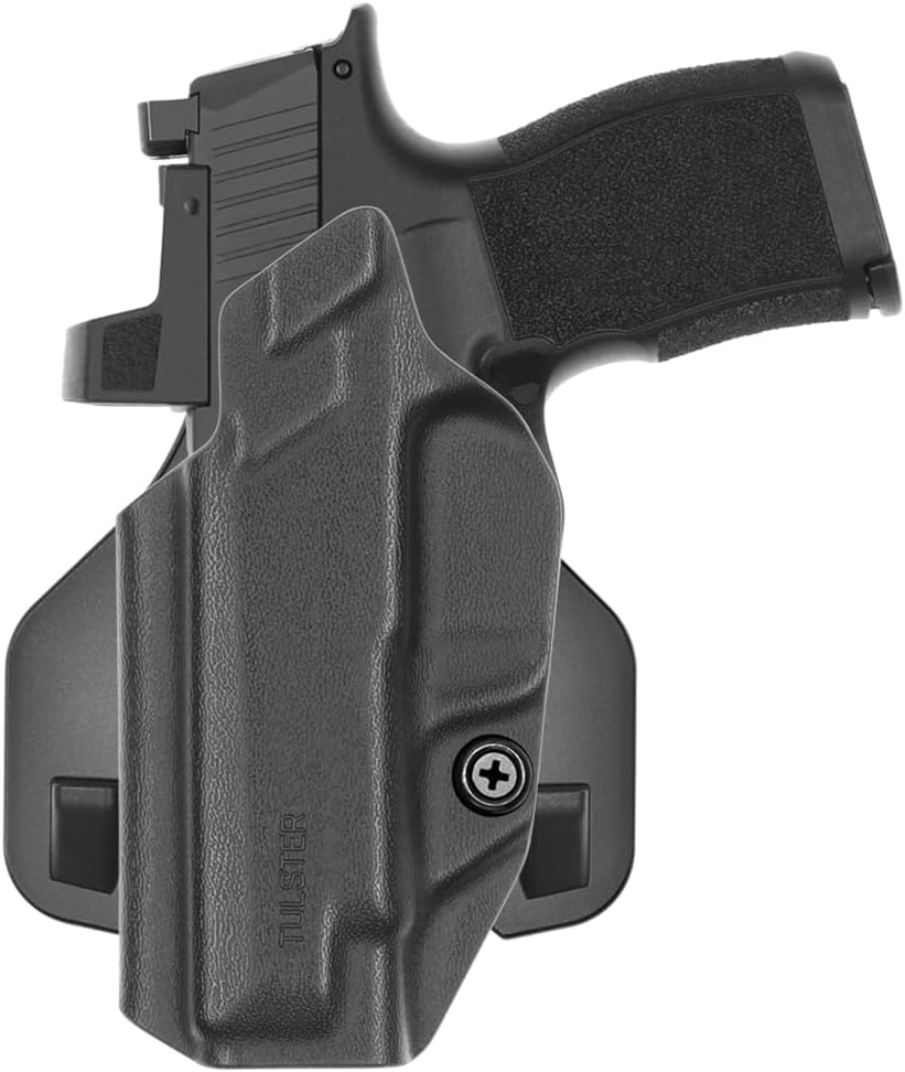 Tulster OWB Range+ Kydex Paddle Holster in Left Hand fits: Sig Sauer P365XL | Optic Cut Outside The Waistband Open Carry