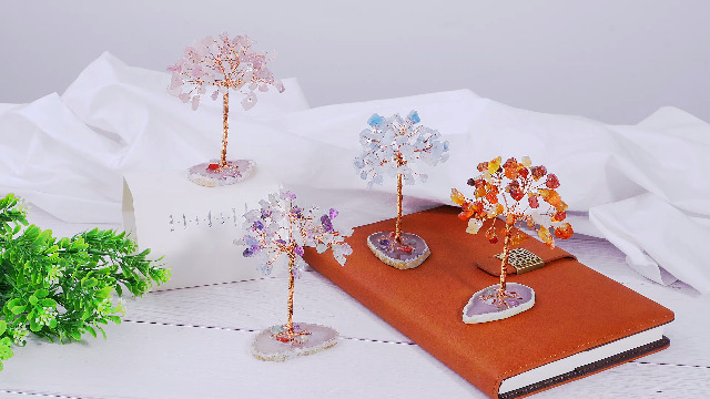 Jovivi Albero Della Vita Soprammobile In Pietre E Cristalli Base - 5