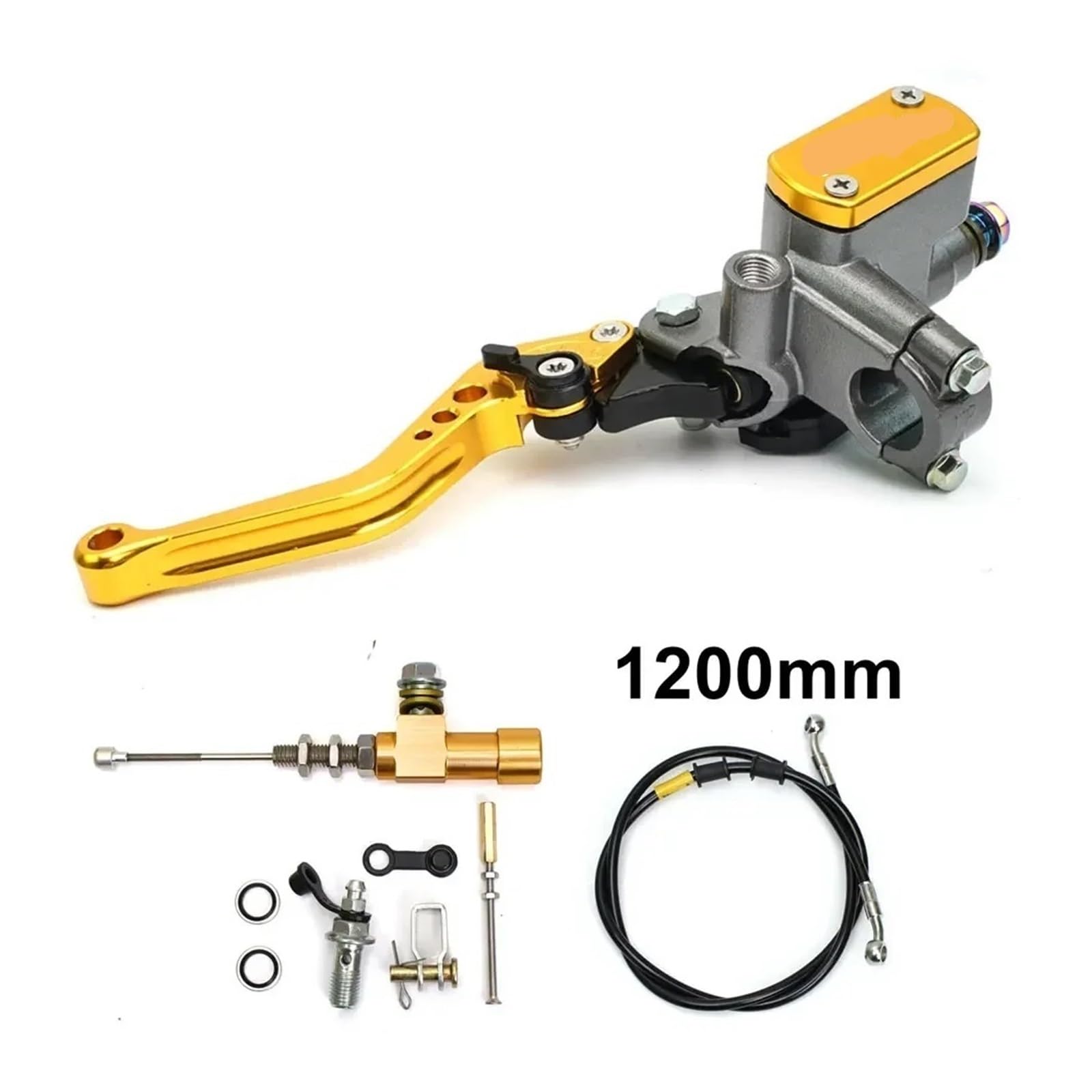 Embrague de Motocicleta Palanca de Embrague hidráulico para competición para Motos para Yamaha, para Kawasaki, para Honda y para Suzuki(Gold-B)