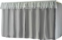 Privacy Bunk Bed Tent Dustproof Dormitory Bunk Bed Curtains for Bottom Top Blackout for 2m Length Single Bed Loft Bed Curtains LoungeCurtain*2+Shelf,1.5M_Gray A