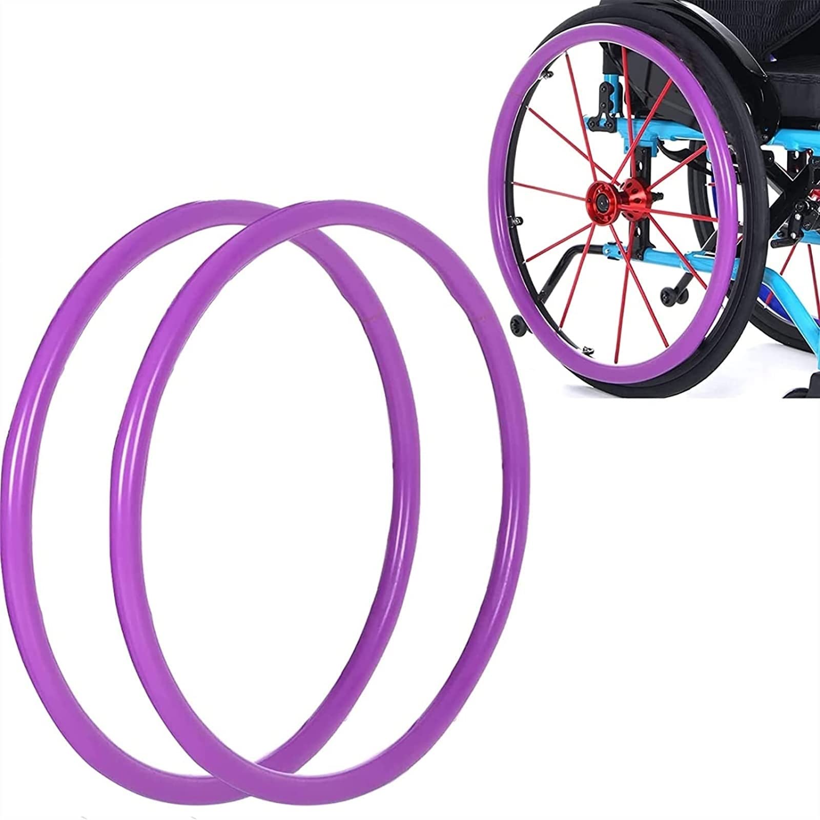 Wheel Sports Funda para Silla de Ruedas, Fundas para Llantas de Empuje para Silla de Ruedas, Funda Antideslizante Resistente al Desgaste/Empuje Manual - 1 par (Color: F, Tamaño: 22IN)