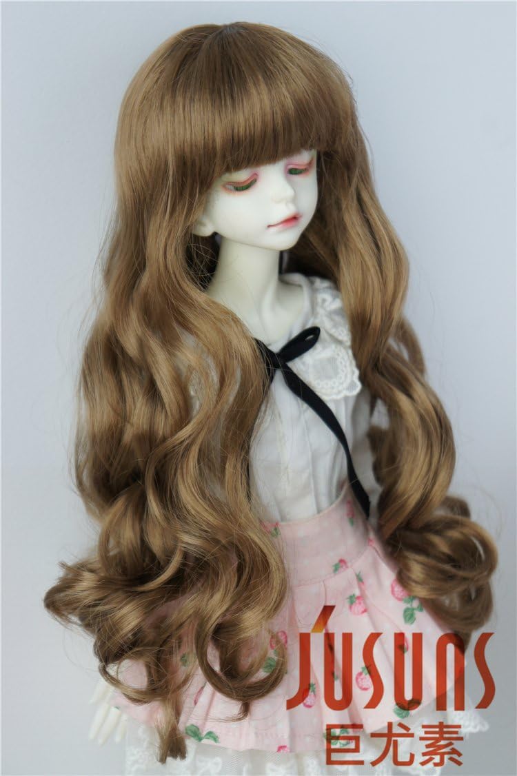 JD148 7-8inch 1/4 MSD Doll Wigs 18-20CM Brown Long vora Princess BJD Hair Resin Dolls and porceain Doll Accessories