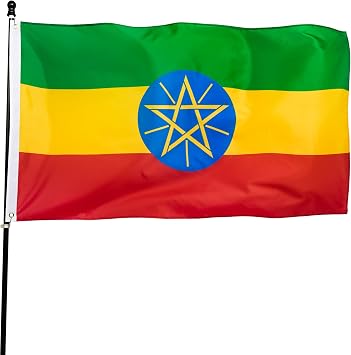 DANF Ethiopia Flag 3ftx5ft Ethiopic Ethiopian National Flags Polyester with Brass Grommets 3x5 Foot Flag