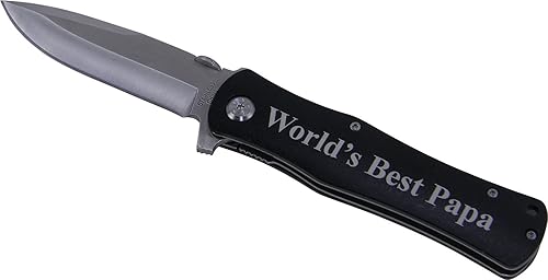 Miniatura 3 de World's Best Papa - Cuchillo de bolsillo plegable, gran regalo para el día del padre, cumpleaños o regalo de Navidad para papá, abuelo, abuelo, papá