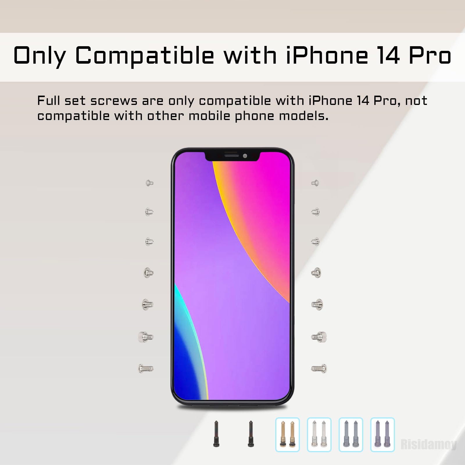 Amazon.com: Risidamoy for iPhone 14 Pro Complete Full Screw