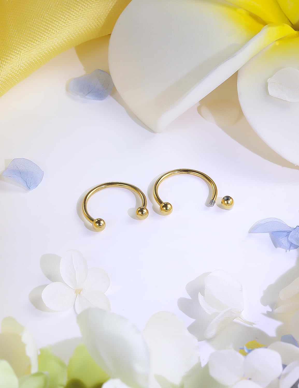 16PCS 16G Multiple Different Sizes Horseshoe Barbell Surgical Steel Nose Septum Rings Hoop Daith Earring Eyebrow Helix Vertical Lip Piercing Jewelry for Women Men
