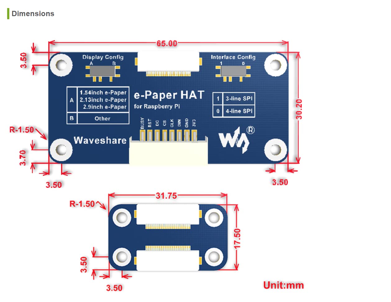 Amazon | Waveshare Raspberry Pi用7.5インチ電子ペーパーE-Ink