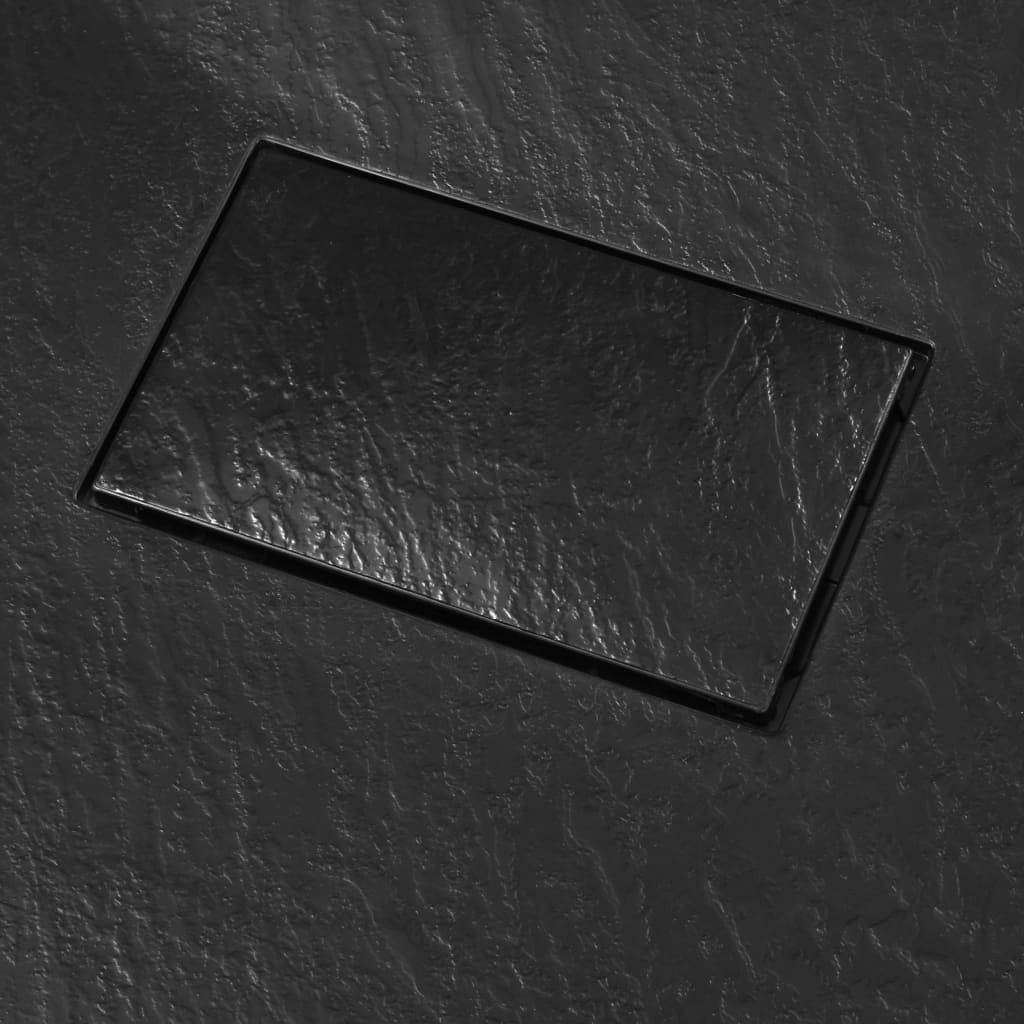 Plato de Ducha, Cabina De Ducha, Borde Plato Ducha, Mampara Plato De Ducha, Antideslizante Ducha, SMC Negro 90x80 cm