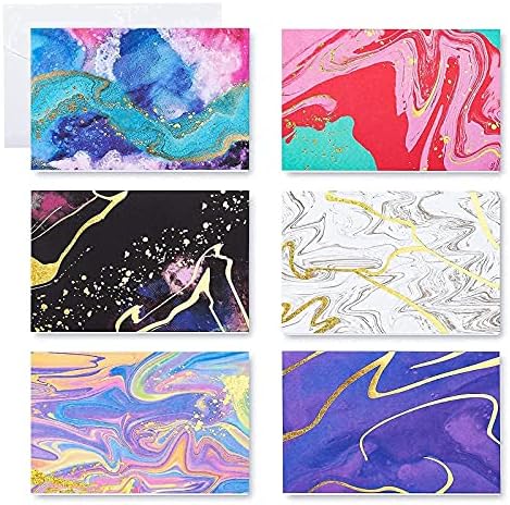 Giiffu 24-Pack All Occasion Greeting Cards, Colorful Art Card Blank Note Cards + Envelopes, 4 x 6 inch, for Wedding & Bridal Shower, Appreciation,Business & Birthdays, 6 Design