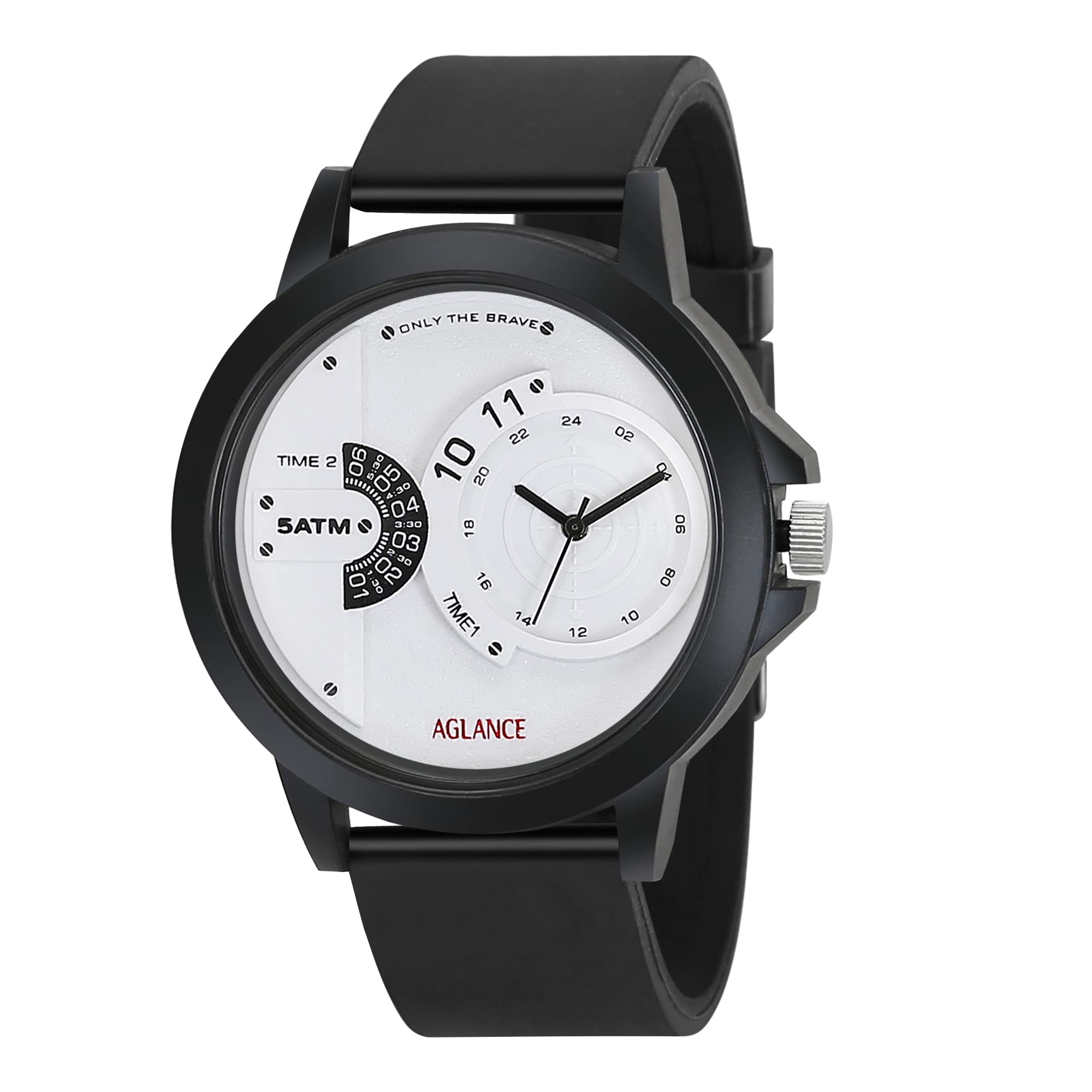 Aglance Waterproof Analog Wristwatch Collection for Men and Boys with Stylish Strap, Classic Analog Display | Exquisite Wristwatch for Men and Boys with Adjustable Strap (Black and White) (B0BQZZKX83) Amazon Price History, Amazon Price Tracker