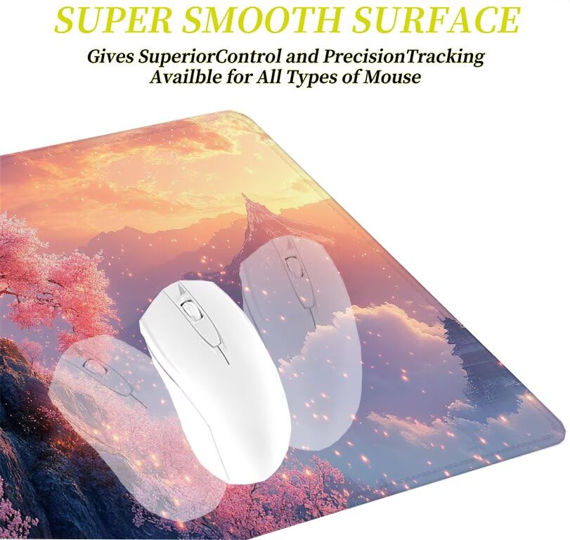 Mouse pad gamer rose fleurs de cerisier grand format 100cm - 4