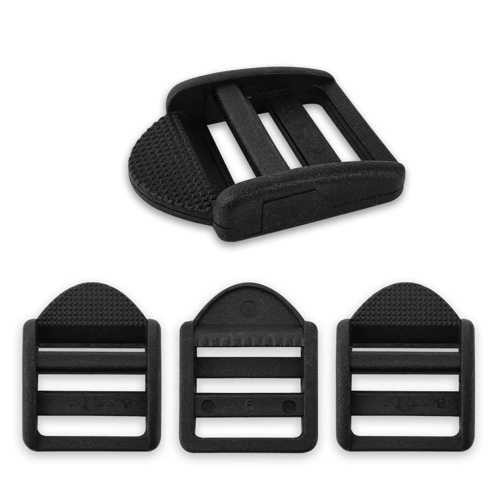 EXTEMPORE Ladder Lock Buckle Quick Side Release Tri Glide Slider, Adjuster for Backpack,Webbing,Belt,Strap Clip Replacement.