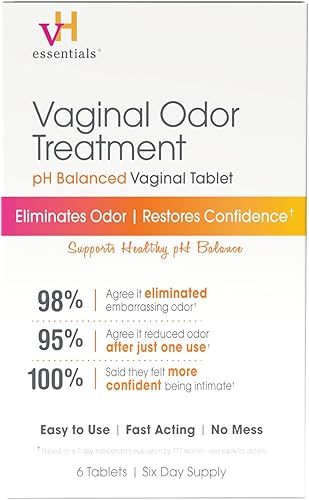 VH Essentials, Tatamiento contra el olor vaginal, unidades de PH equilibrado (6 insertos, suministro para 6 días)