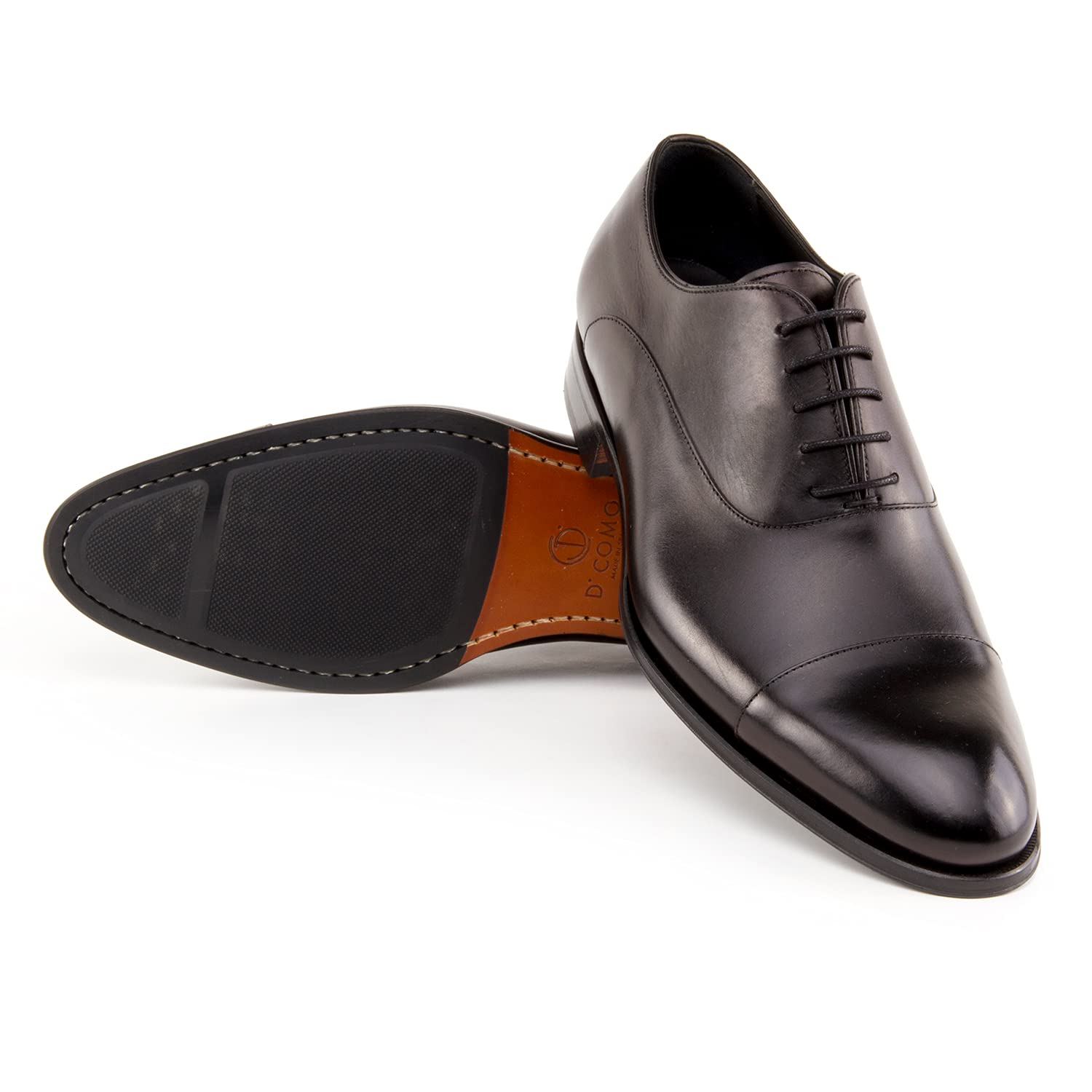 Zapatos de vestir Oxford D'Como en negro para el caballero elegante en la oficina 4