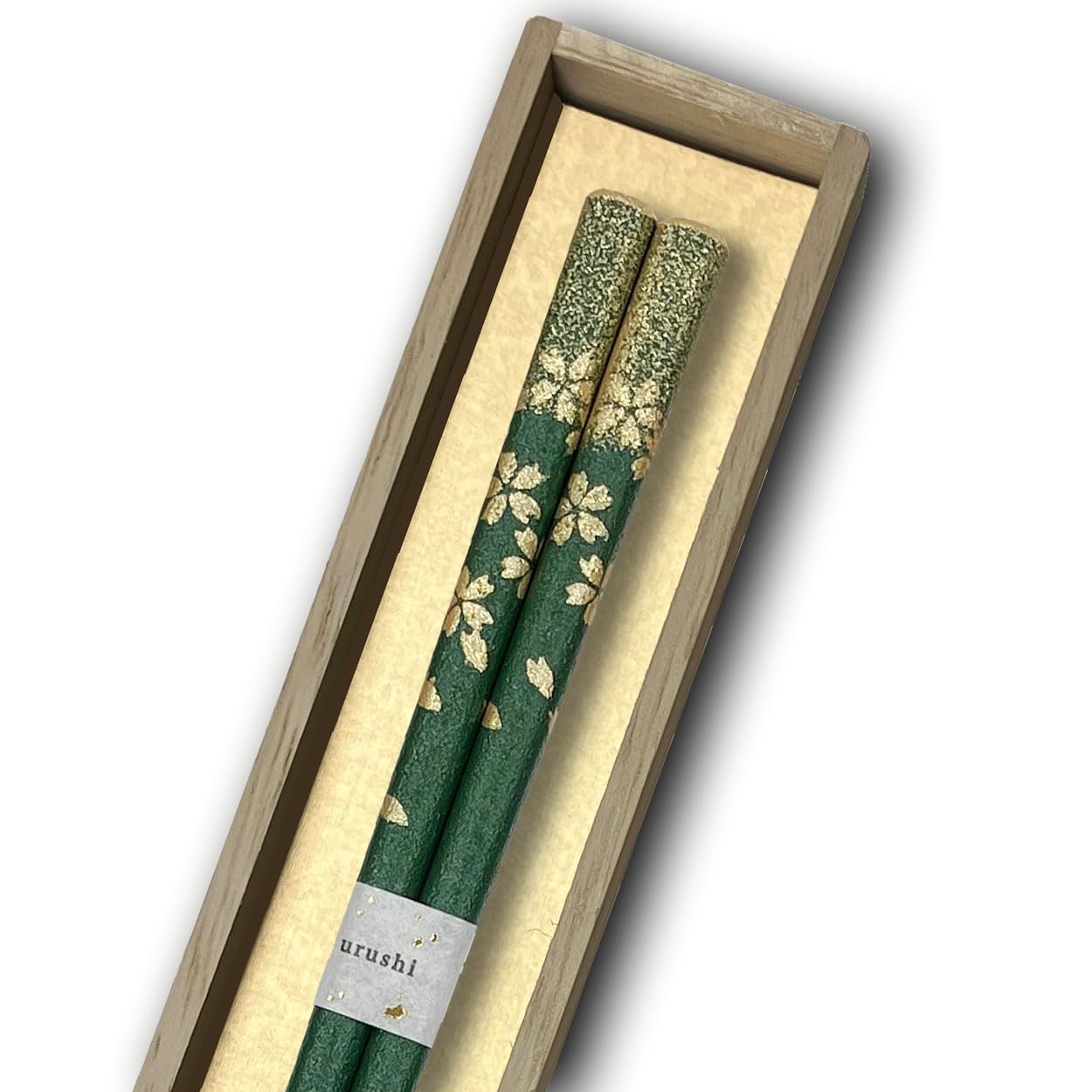 Hashimoto Yukui Lacquer Shop Sakura Fubuki Wajima Ushi Chopsticks, Dry Lacquer Finish, Comes in Paulownia Box, 8.9 inches (22.5 cm), Made in Japan, Natural Lacquer, High Quality Craftsmanship