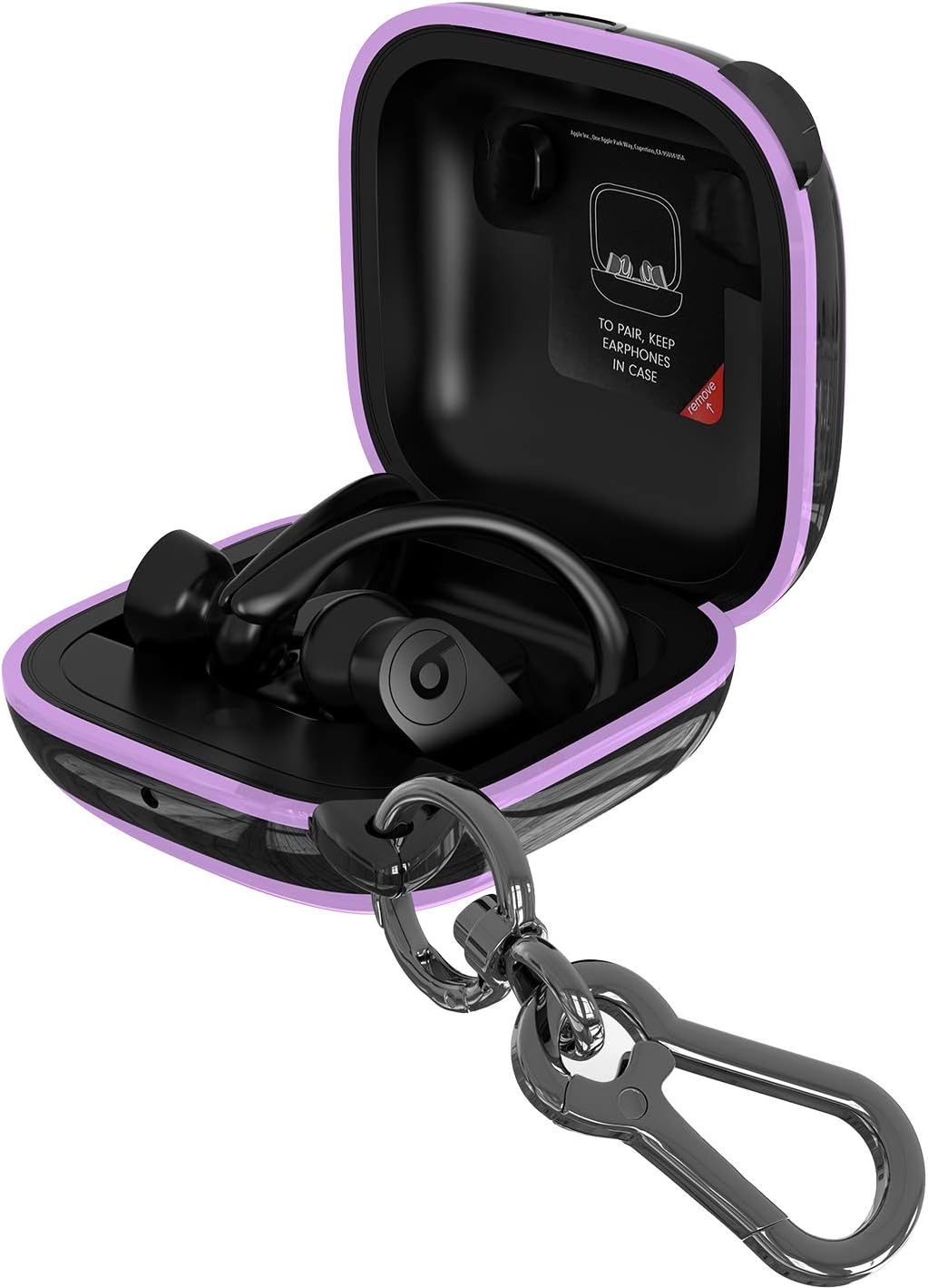 Cover Compatible with Powerbeats Pro Case,Full Protective Shockproof Anti-Slip Silicone Case for Beats Powerbeats Pro 2020 (Black Edge+Light Purple)