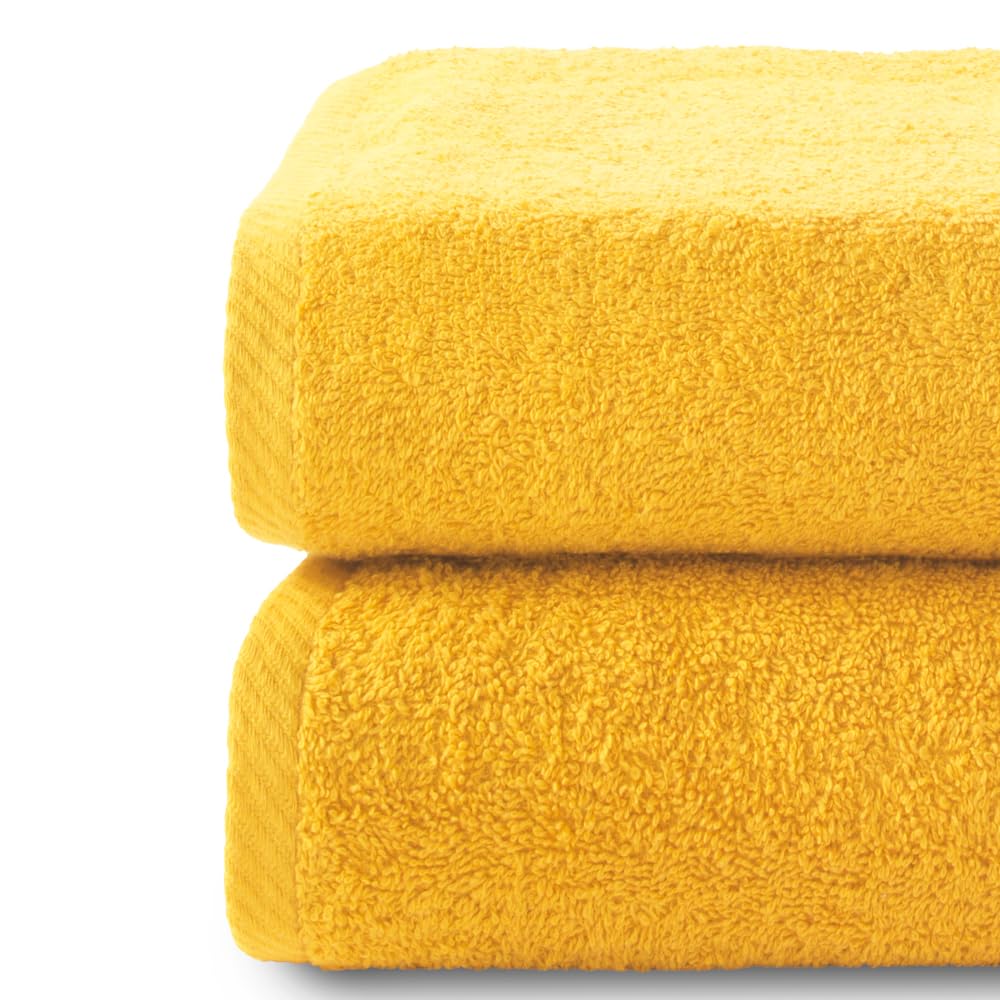 Top Towel - Plus - Large bath towels - Bath towels - 2 shower towels - 70x140 cm - 100% cotton - Gold - Image 2
