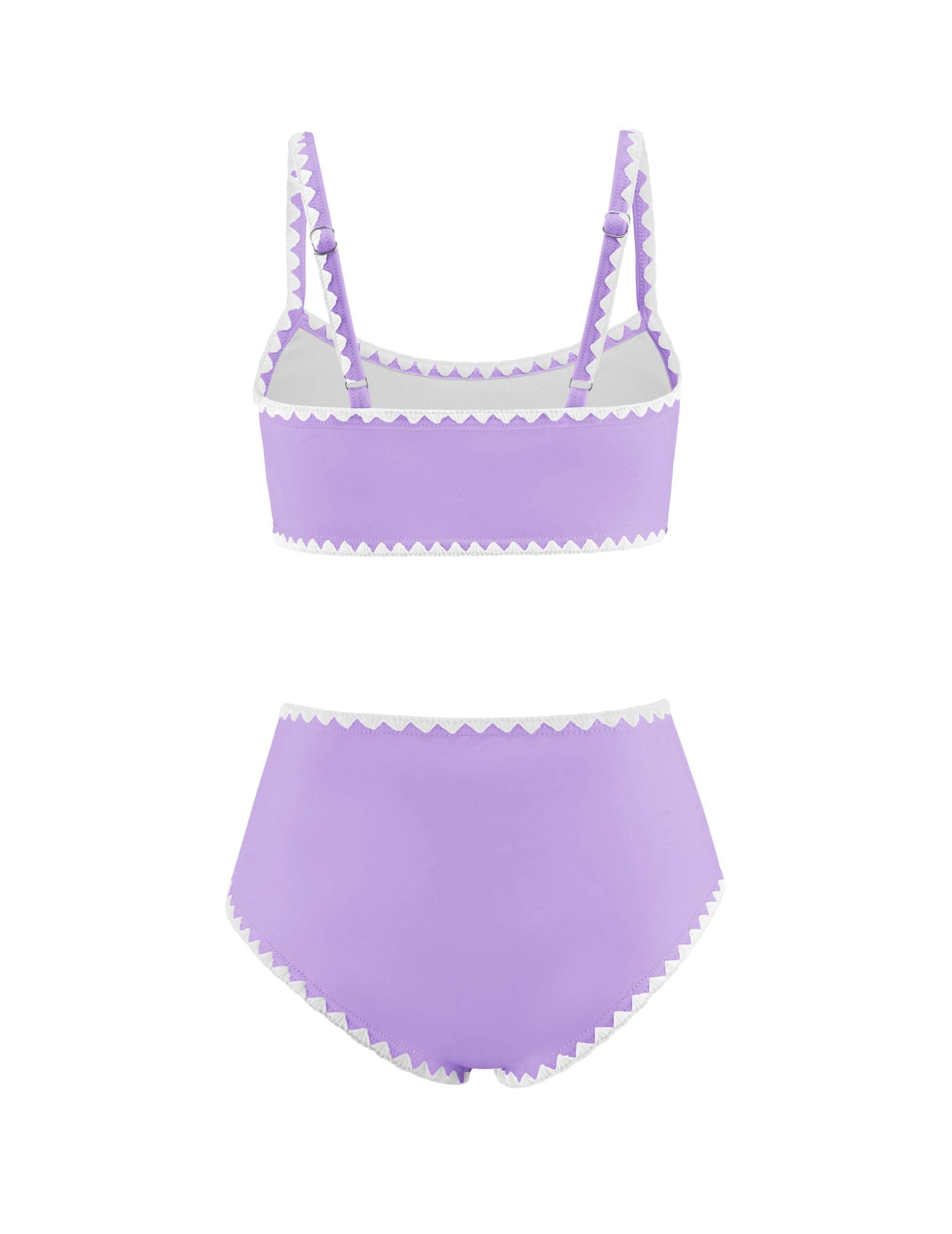 Arshiner Ninas Conjunto Bikini Tres Piezas Top Deportivo Cintura Alta Braga Falda Playa Piscina Secado Rapido Elastico Infantil 6 13 Anos
