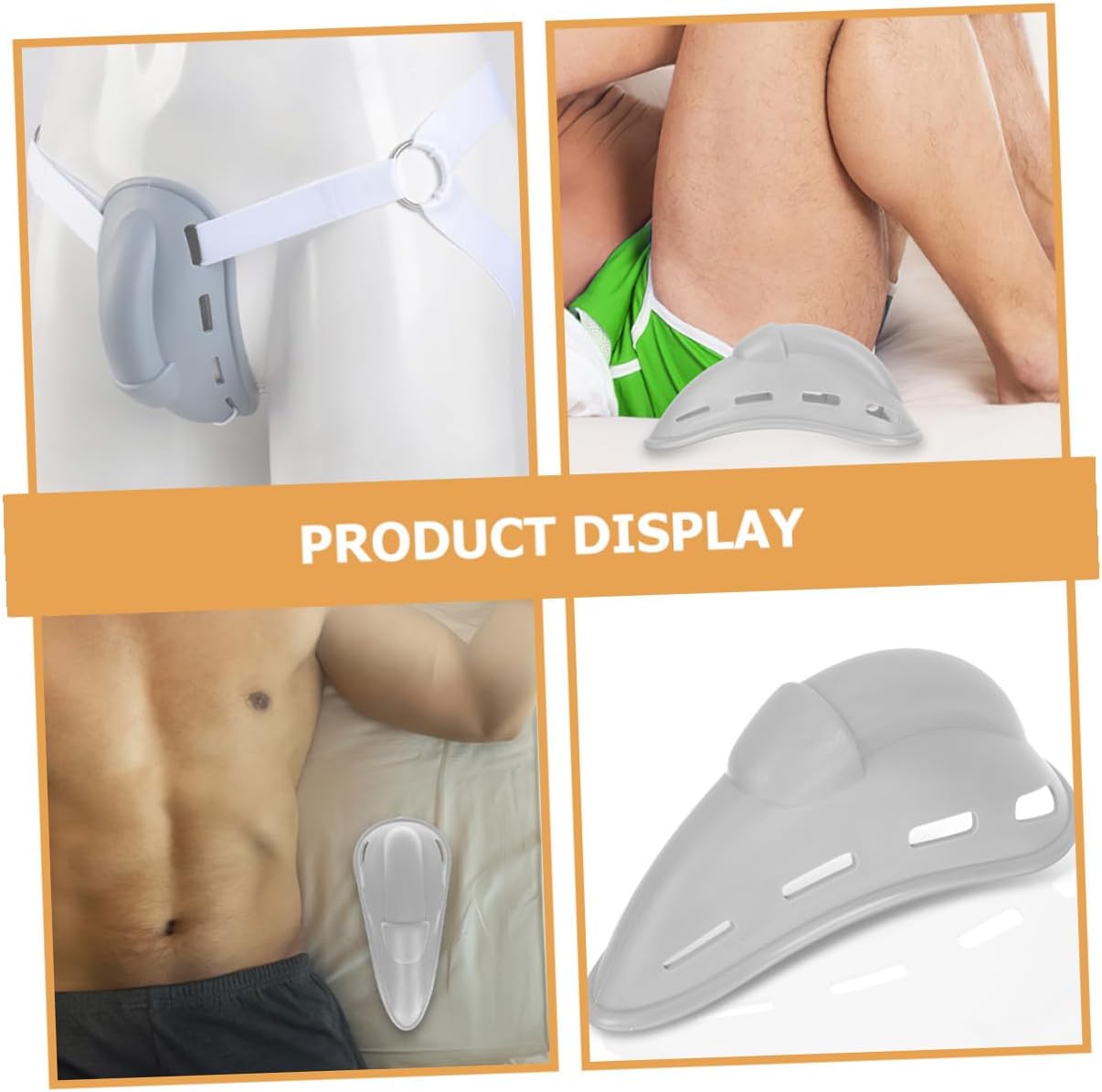 Beavorty Reusable Sports Groin Protector Cup Gray Hard Material Integrated Crotch Guard Athletic Guard for Men Medium Size Football Baseball Training