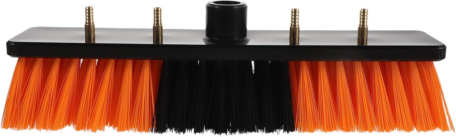 Solar Panel Cleaning Brush Head Orange Wear-Resistant Gentle Cleaning Brush Replacement for Water-fed Pole Window and Photovoltaic Panel Cleaning Quick Swap Outdoor Accessory