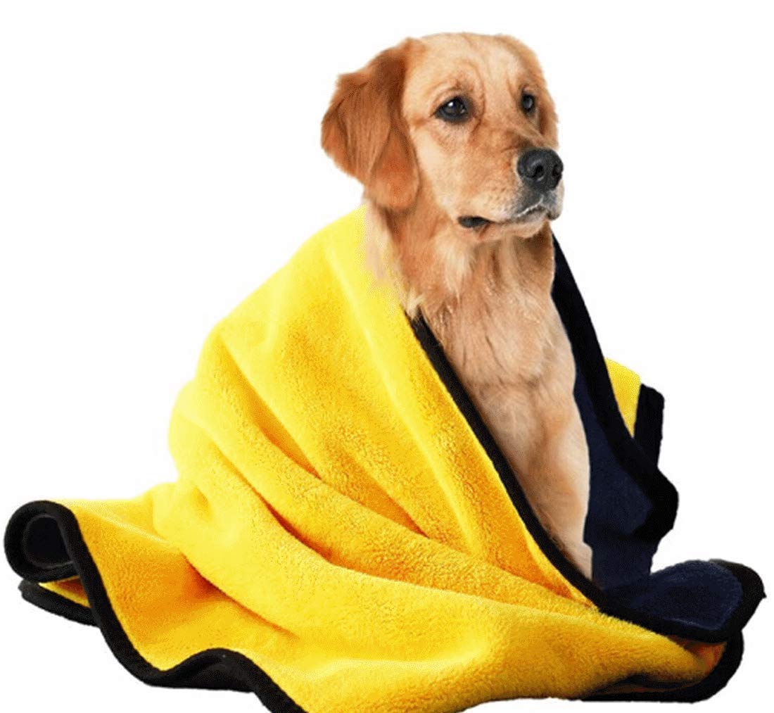 N/C Serviette de bain en microfibre super lavable à l'eau à séchage rapide doux et ne se décolore pas double face pour chien, chat