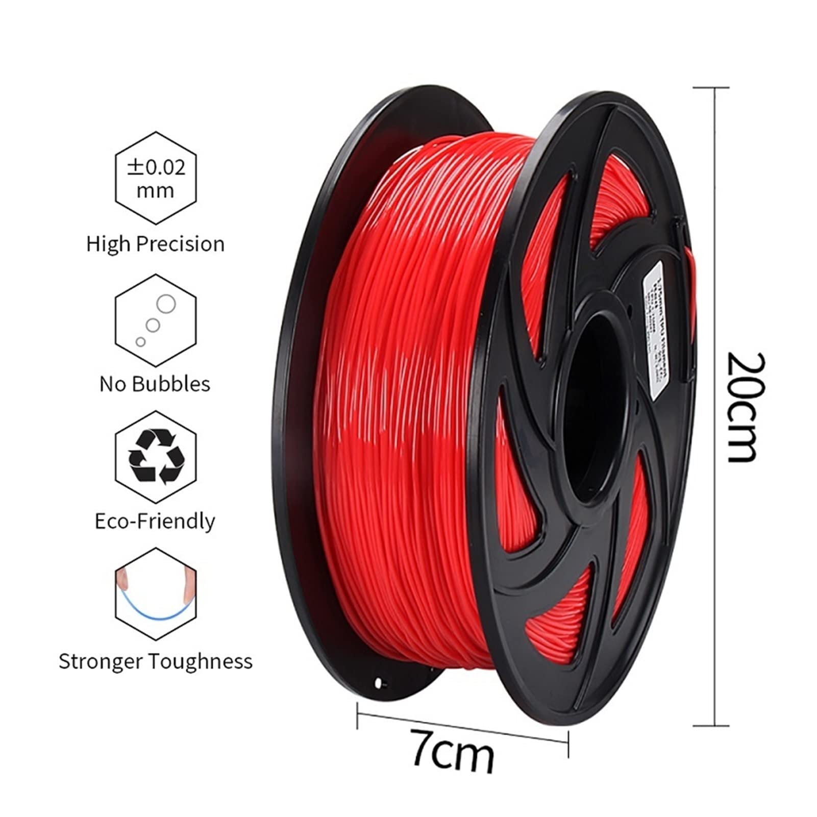 Filament PLA, Filament for imprimante 3D, 1 kg, flexible, 1,75 mm, consommables souples, matériaux d'impression 3D en plastique(Yellow 1kg)
