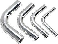 Vista 7 de Codo de 90 grados OD 1.5 pulgadas (38 mm) Longitud de la pata 6 pulgadas (152 mm) Tubo de tubería de intercooler de aluminio pulido para entrada