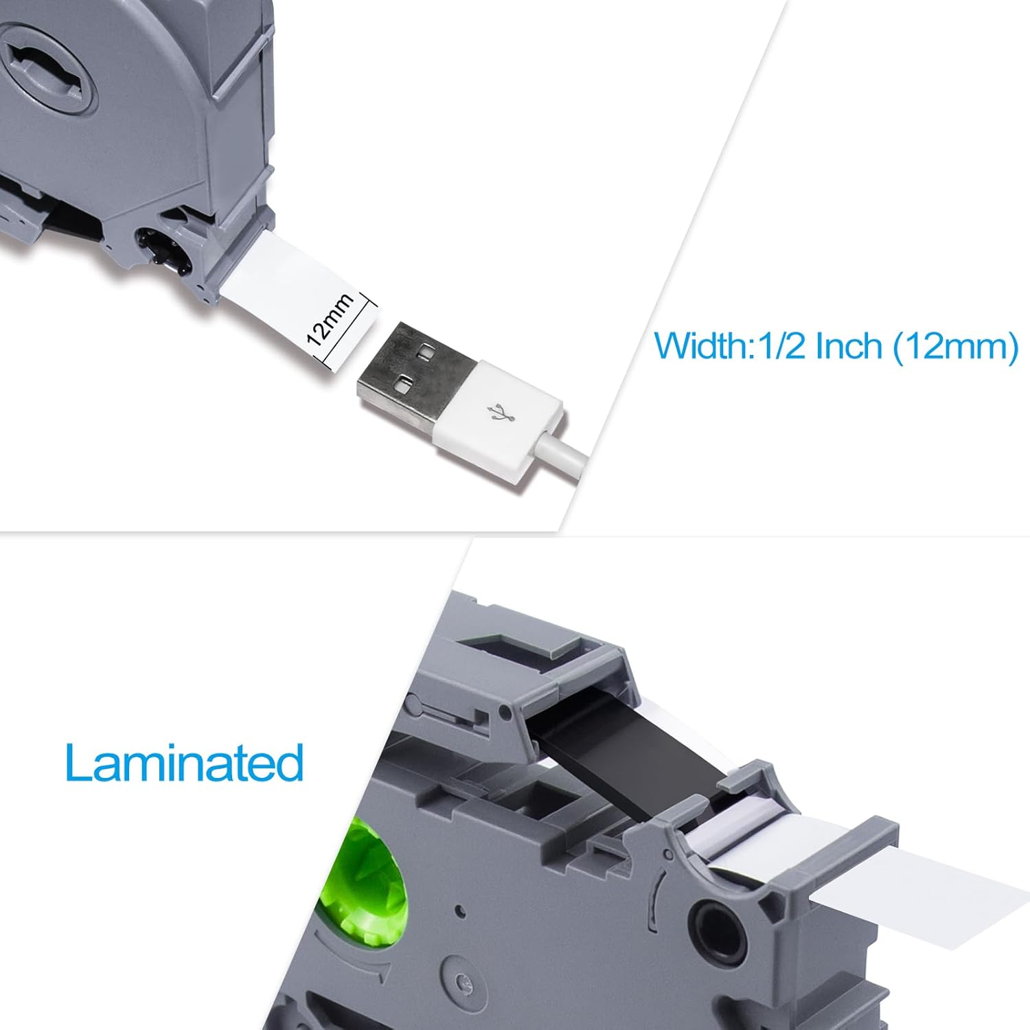 4PK Tz Tape 12mm 0.47 Laminated Clear TZe-131 TZe131 Compatible for Brother Label Maker Tape 12mm 0.47 Clear TZ-131 1/2 inch x 26.2 ft, for P Touch PTD210 PTD200 PT-D220 PTH100 PTH110 - Image 7