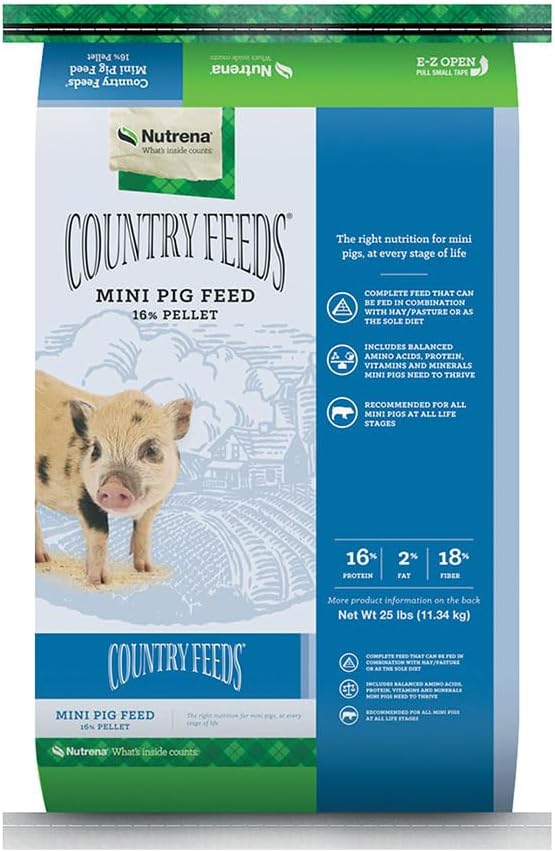 Nutrena Country Feeds Mini Pig Feed 25 Pounds 16% Protein