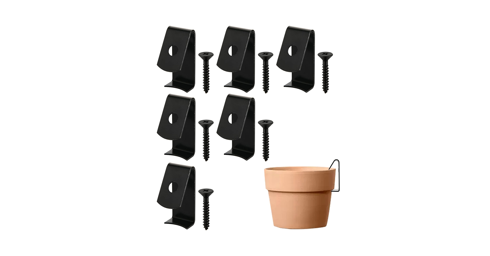 Plant Hangers Flower Pot Holder, Terracotta Pot Clips For Clay Pot, Plant 24 Pack Back Hook Wall Mounted Planters Outdoor