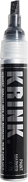 Krink K-75 Black Paint Marker - قلم دهان نابض بالحياة ومباشر للفنون الجميلة لأي سطح - علامات جرافيتي دائمة - علامات دهان كرينك مع طلاء قائم على الكحول للورق الزجاجي البلاستيكي والمزيد