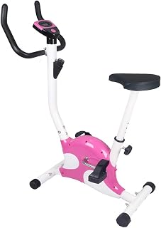 Home Exercise Bike,Small Home Spinning Bike with Screen Quiet And Safe Adjustable Reluctance Suitable for Bedroom Living Room Children's Exercise Bike (Pink)
