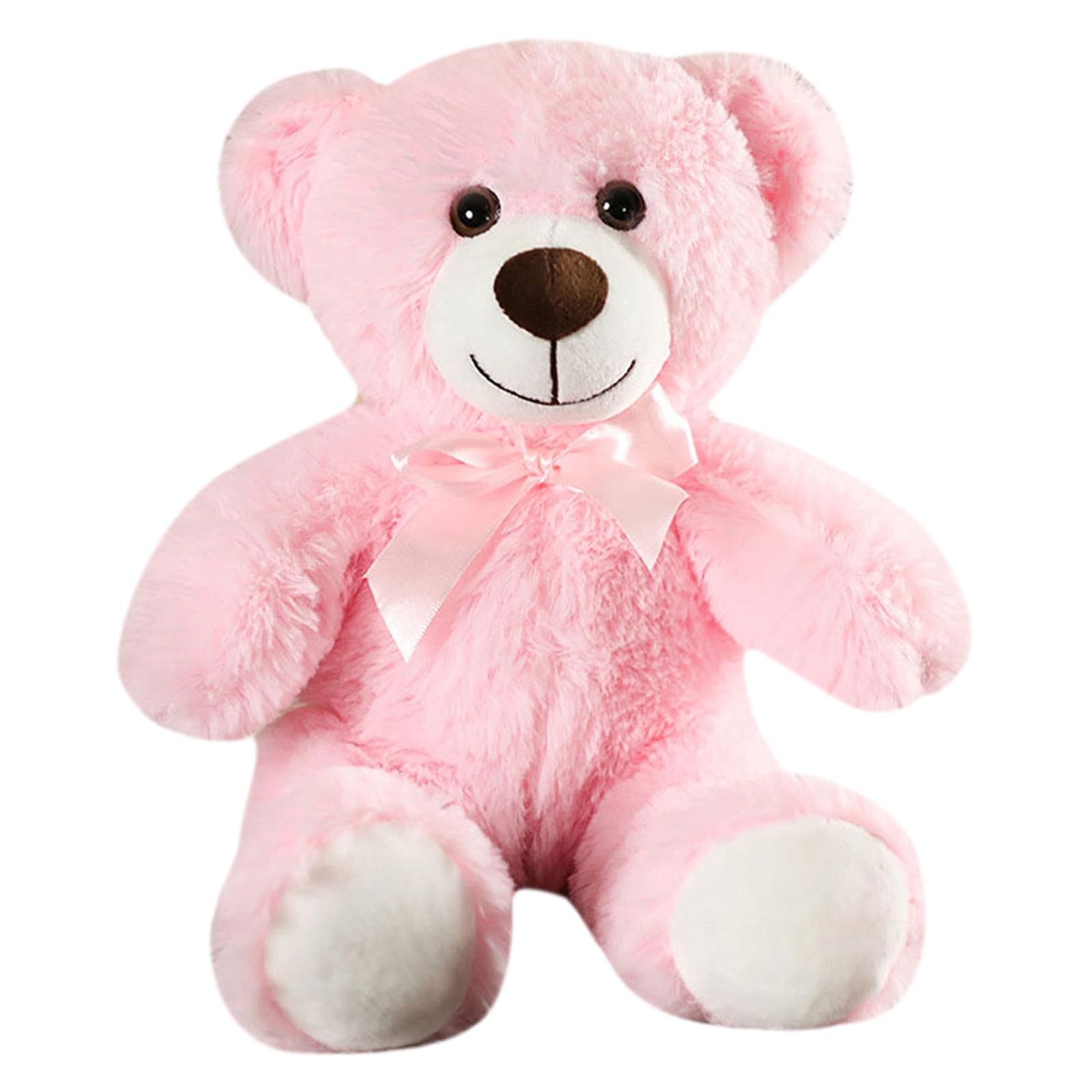 Pink Teddy Bear, Small Soft Plush Toy, Cuddly Companion for Kids Girls, Bedtime Emotional Support, for Birthdays and Nursery Decor, 25cm (A-pink)