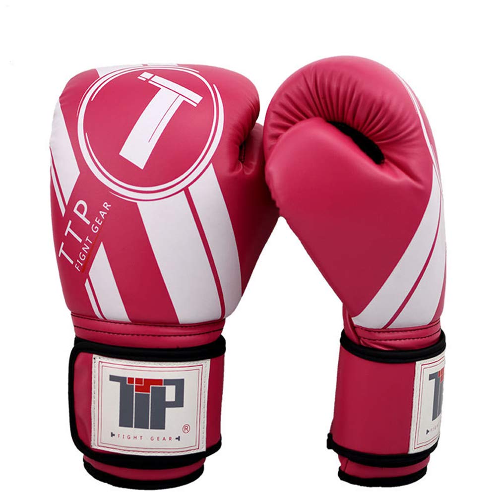 Pelle Guantoni da Boxe, Formazione Professionale Fighting Gloves, per Sparring, Kickboxing, Lottare, Punch Bags, Double Fine Palla di velocità (10 Once 12Z 14 Once),Black White,12oz