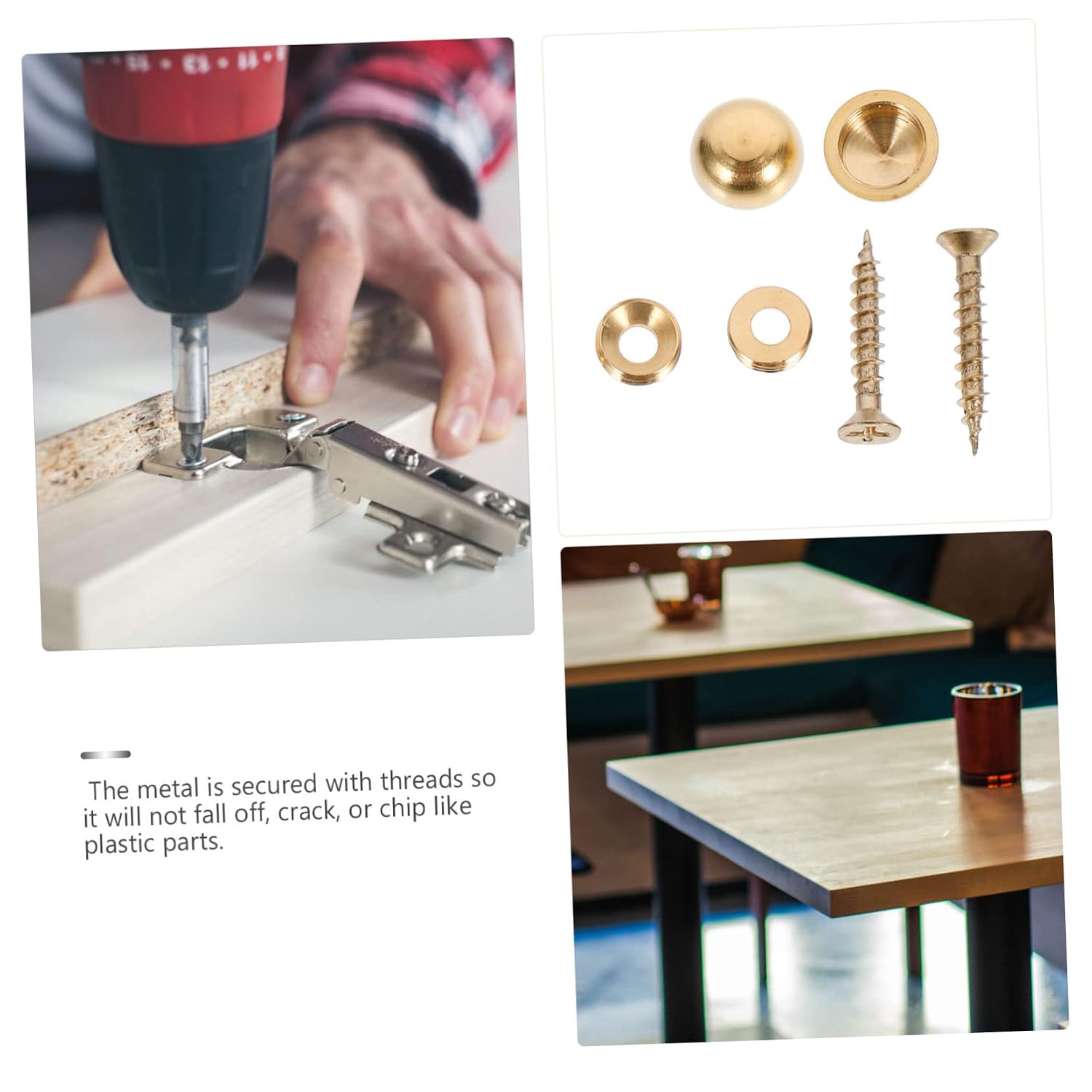 24pcs Decorative Copper Mirror Thicken Screw Covers for Sign Advertising Self-Tapping Design Elegant Polished Finish and