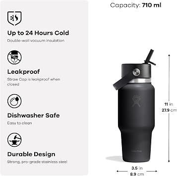 Hydro Flask – Wide Flex Straw Travel Bottle 710ml (24 oz)