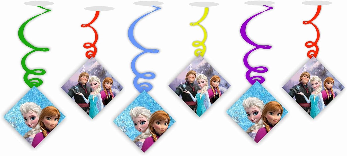 Balloonistics New Frozen Elsa Ceiling Swirl Decorations Birthday Cutout Festive Party Supplies Decorations Event Party (Pack of 6 Swirls and Cutouts)