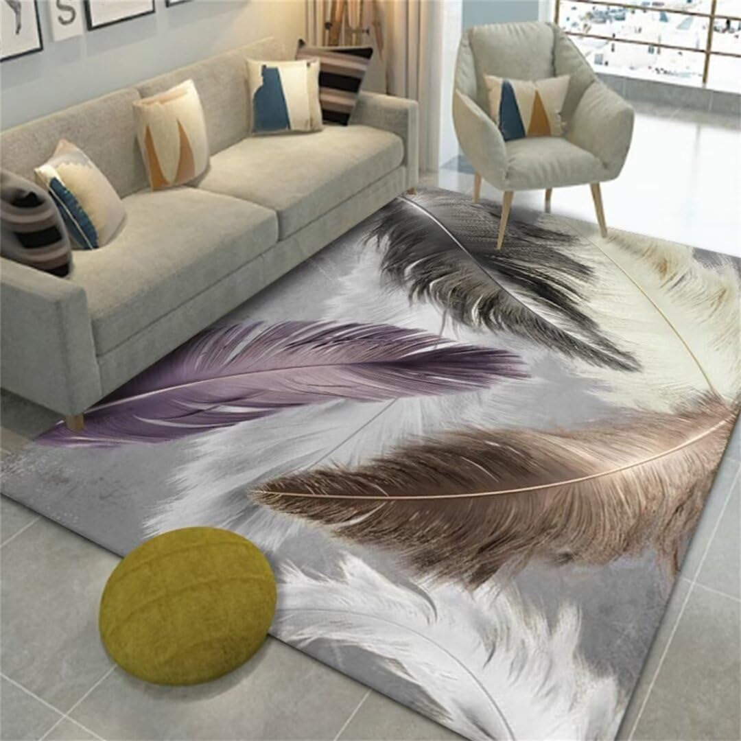 Tapis chambre fille gris 200x280cm avec antidérapant pour tapis moquette lavable