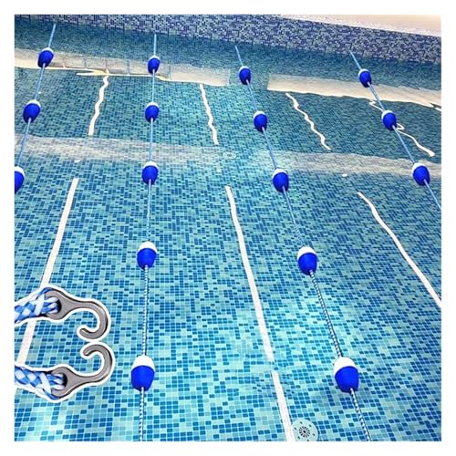 Corde flottante avec bouées de sécurité bleues et blanches pour piscine