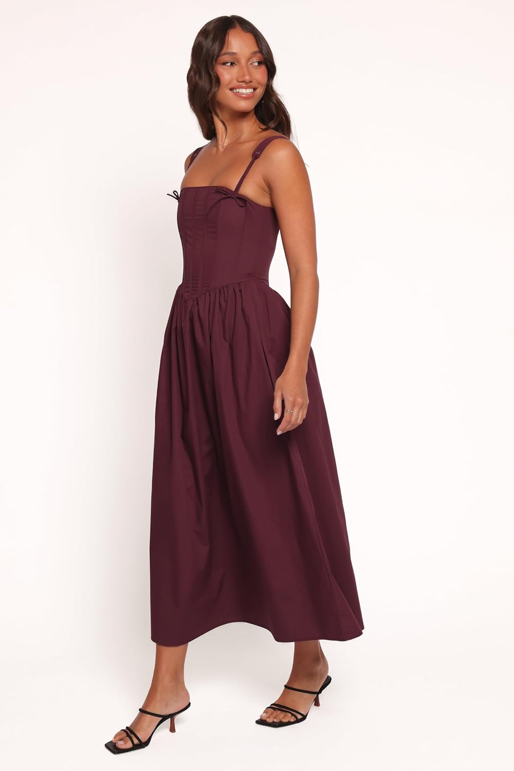 Petal & Pup Women's Zenobia-midi-Dress-Cherry