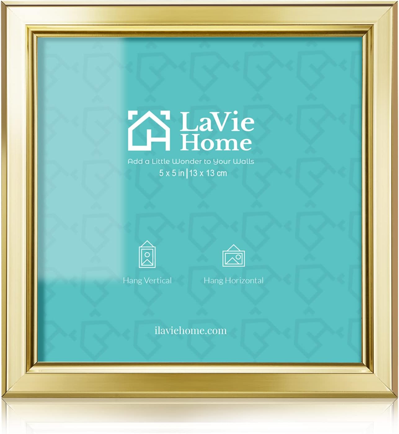 LaVie Home 5x5 Picture Frames (1 Pack, Gold) Simple Designed Photo Frame with High Definition Glass for Wall Mount & Table Top Display