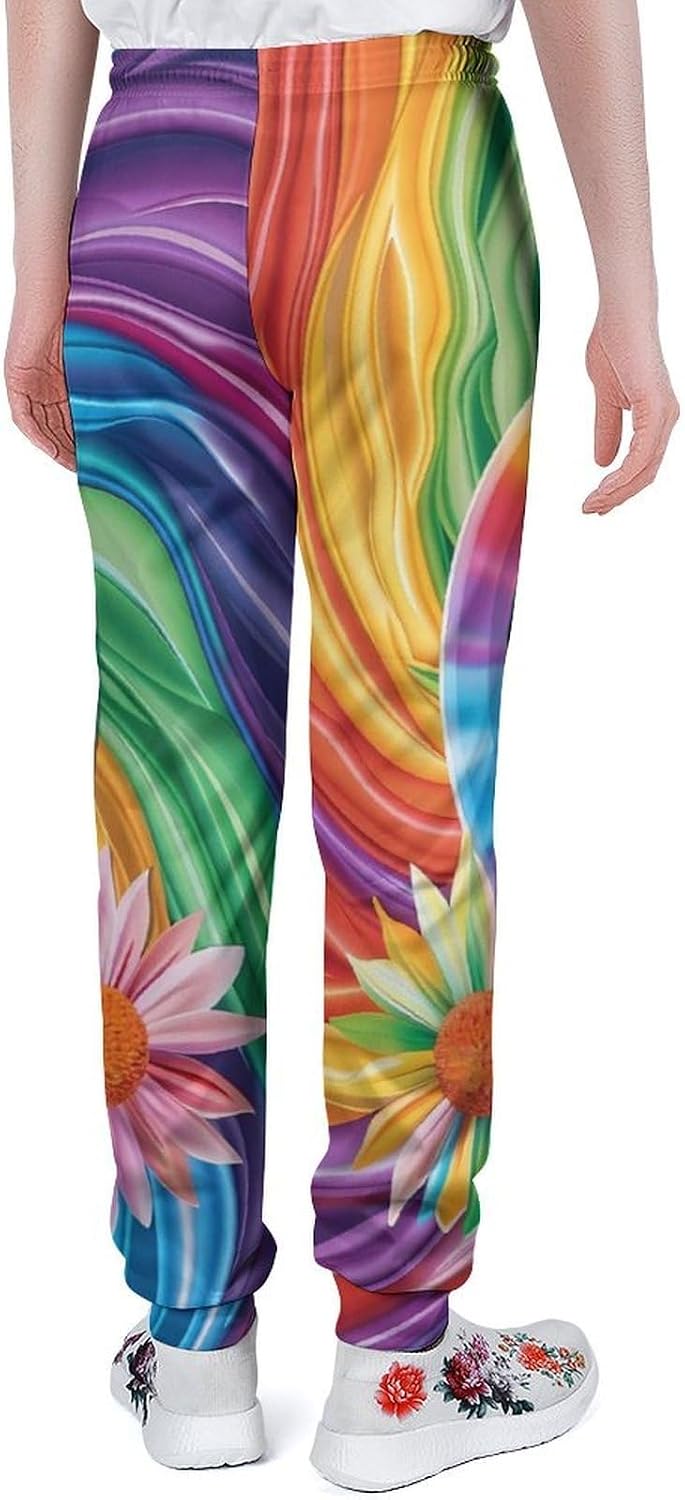 Colorful Peace Sign Tie Dye Men's Sweatpants Novelty Jogging Pants Sports Running Bottoms Trousers Women