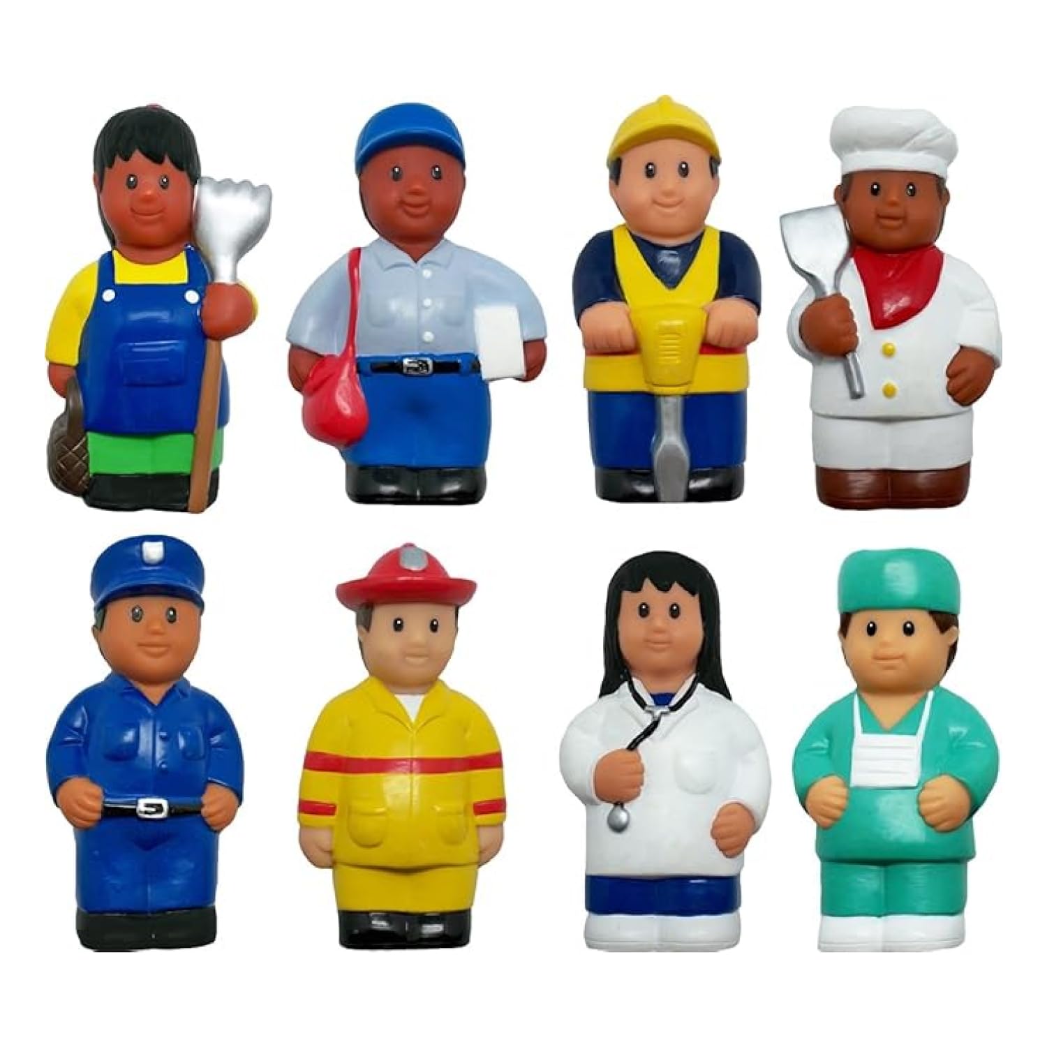 Get Ready Kids 620 Multicultural Career Figures Set of 8-5" Chunky Community Helper Toys for Toddlers, Preschool, Daycare, Classroom Learning & Imaginative Play