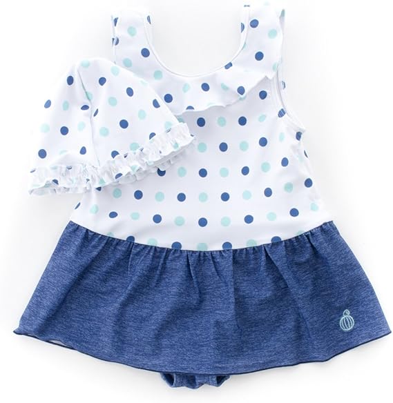 Amazon 子供水着 ドロップフリルネックワンピース Sandia ベビー水着 キッズ水着 水着 女の子 130ライトブルー 水着 通販