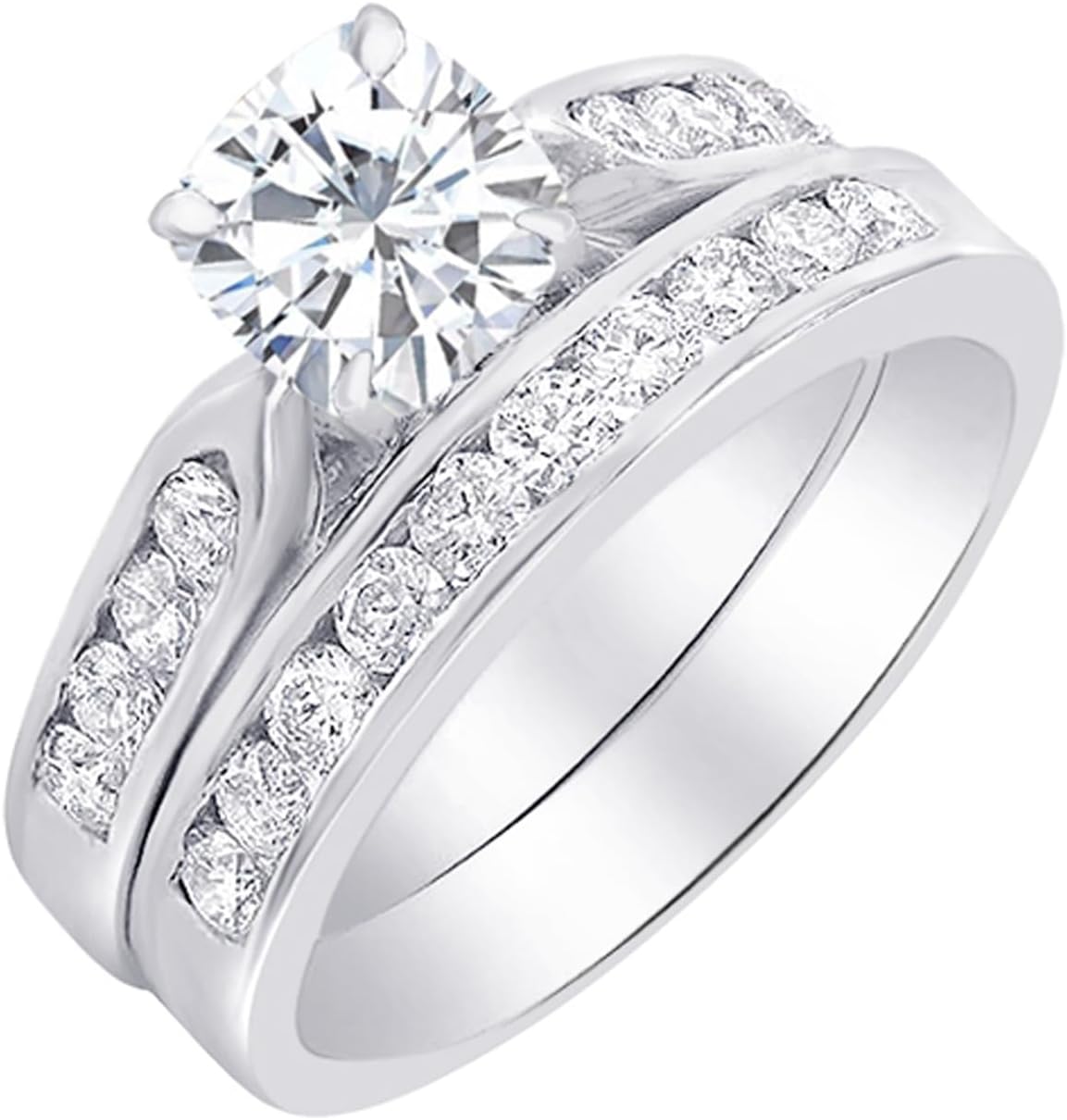 Houston Diamond District 1 to 6 Carat Cushion Shape LAB GROWN Diamond and LAB GROWN Diamond Wedding Bridal Set (AAAA Heirloom Quality)