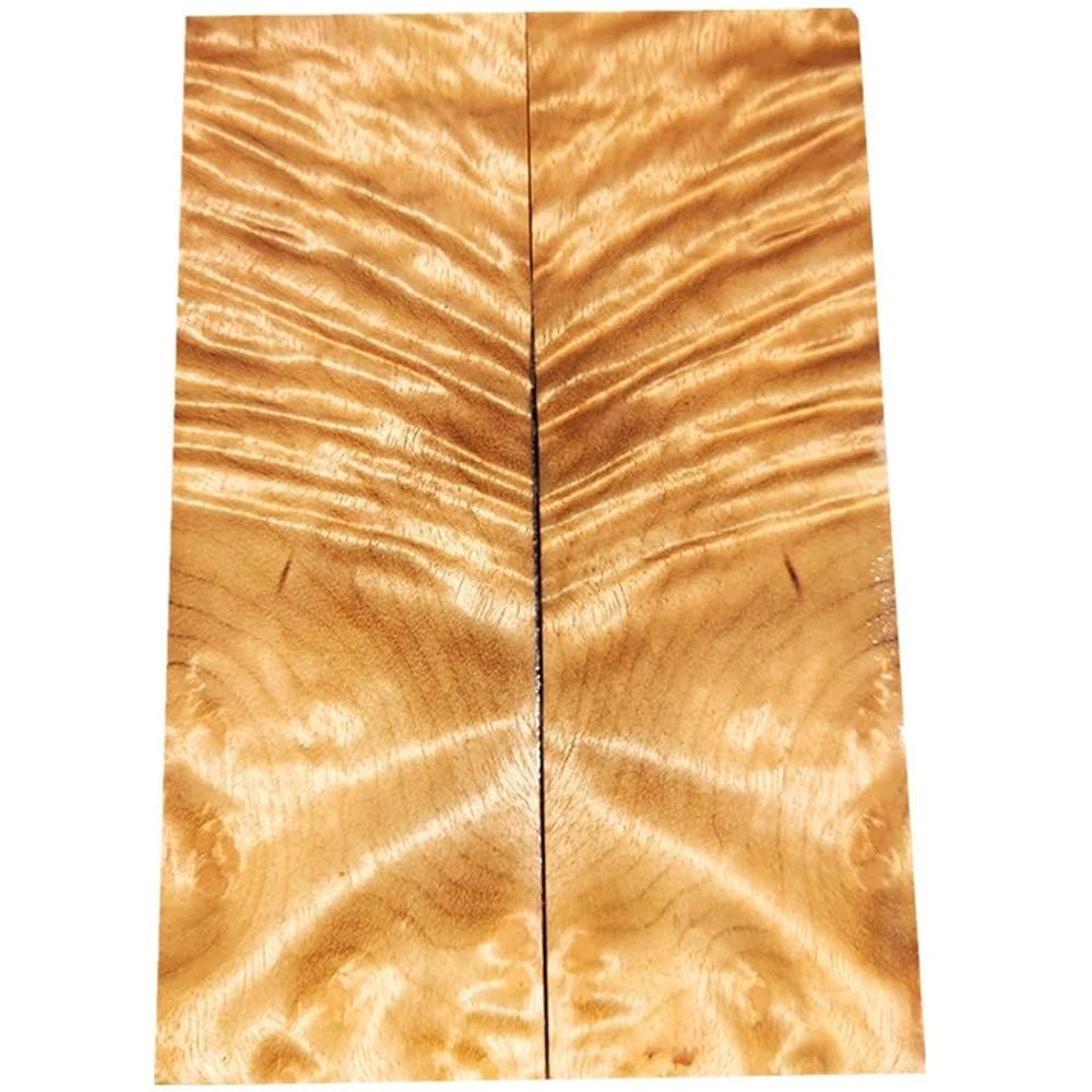 1 Paire Birmanie Camphre Doré Bois Couteau Poignée Dalles échelles Couteaux Personnalisé Bricolage Matériel en Bois pour Couteau Faire des Lames Vierges (12x4x1CM) (chacun est Unique)