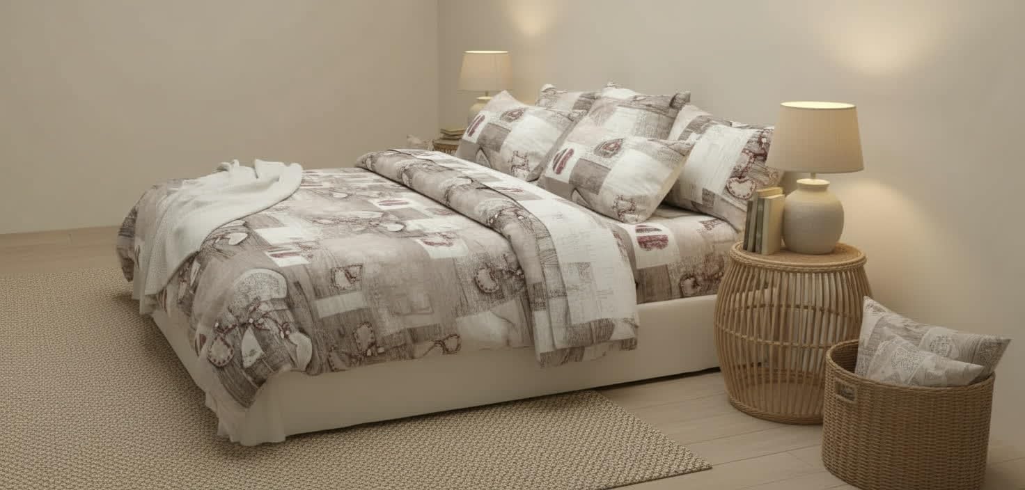 Diadema Completo Lenzuola Matrimoniali in Misto Cotone – Set Letto con Lenzuolo Sopra, Lenzuolo con Angoli e 2 Federe – Fantasia Cuori Shabby Chic Romantica, Morbido e Resistente (Cuori Rossi)