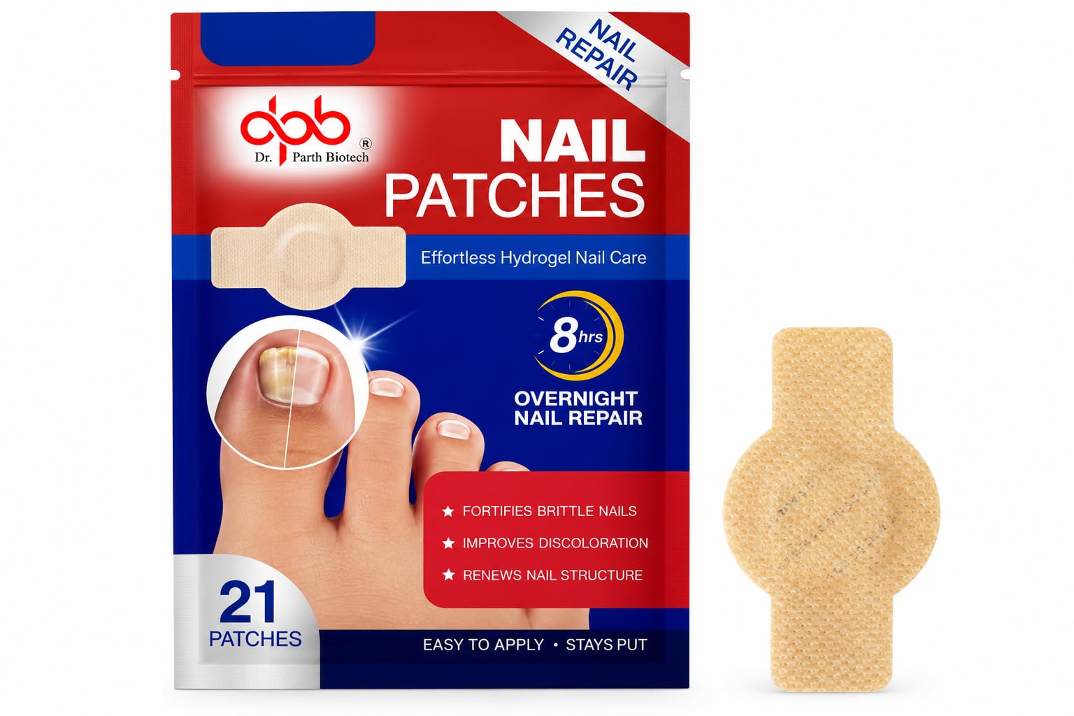 Dr. Parth Fungal Nail Care Patches | Hydrogel Overnight Nail Care | Easy to Apply | 21 Patches-image-47