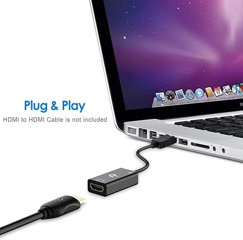 Miniatura 6 de Rankie Adaptador DisplayPort (DP) a HDMI, convertidor listo para resolución 4K con audio, negro